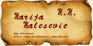 Marija Malešević vizit kartica
